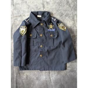 Police Uniform Top Shirt Halloween Costume Toddler Kids 3-4 Navy Blue